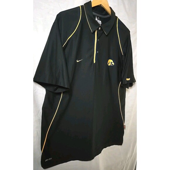 Iowa Hawkeyes Nike Grind Dri-Fit Polo Shirt, Men's Sz XL, Black Recycled Polyest - Picture 3 of 10